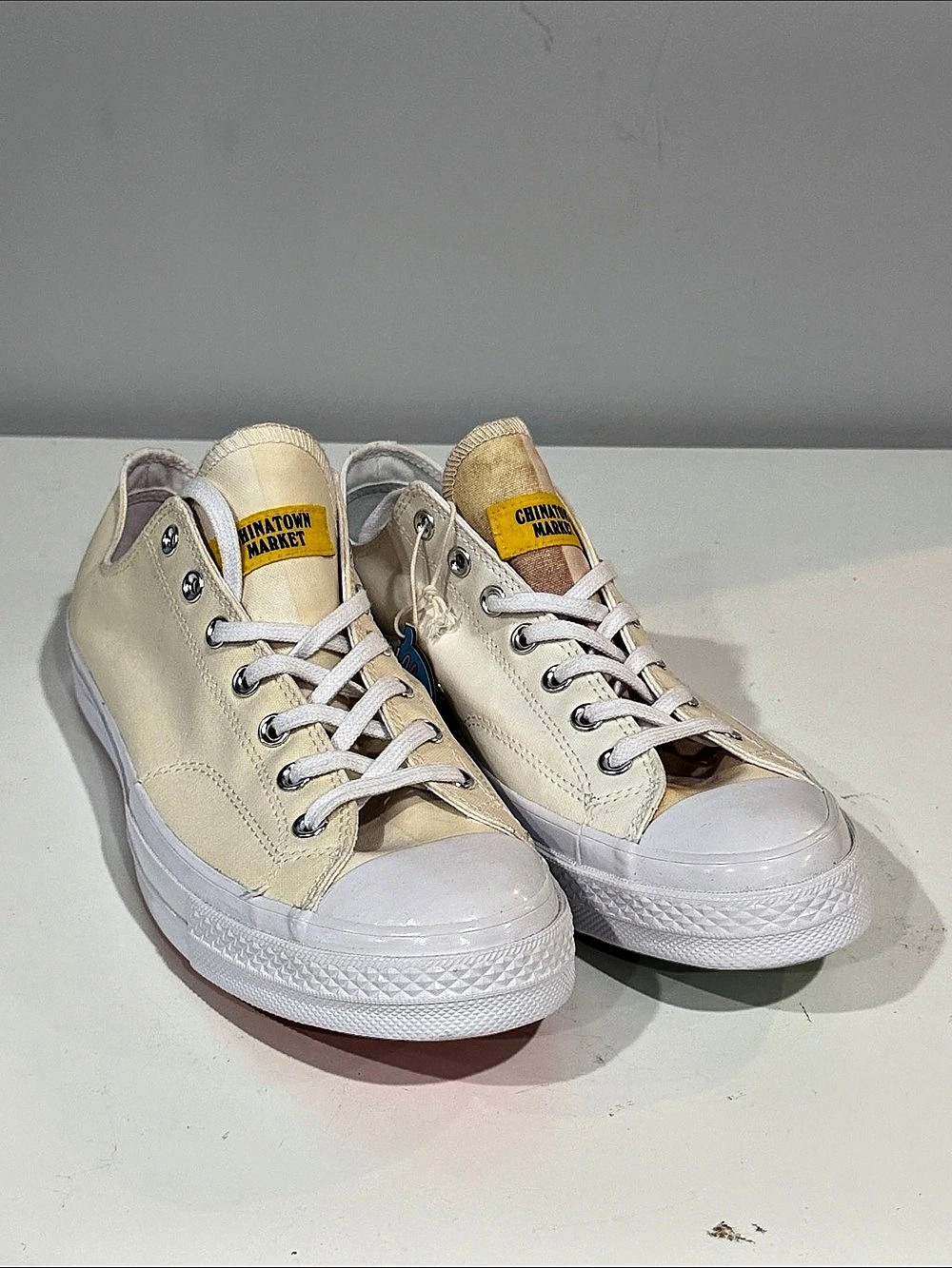 Converse x Chinatown Market Chuck 70 Ox UV Sneakers in Cream & White